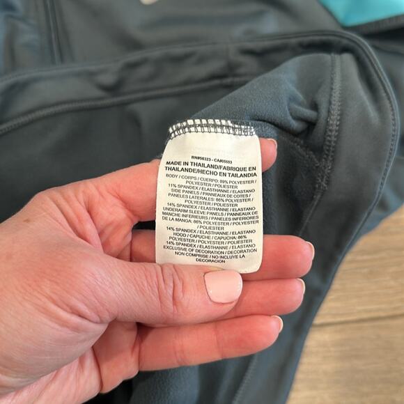 NIKE Gray Blue Dri-Fit Half-Zip Fleece Pullover Running Active Hoodie Size Large - Picture 9 of 13